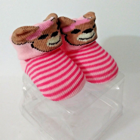 (SOLD)Teddy Bear Baby Crib Sock Shoes Baby Booties - Picture 2 of 4